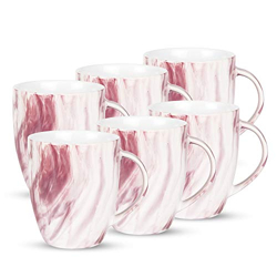 Treo by Milton Marble Mug, 240 ml, Set of 6, Maroon