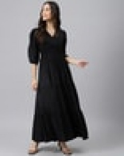 V-Neck Tiered Dress with Smocked Waist