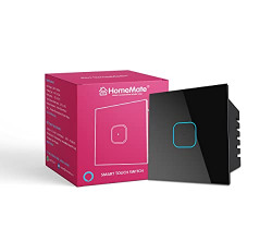 HomeMate Wi-Fi Smart 24 Amp Touch Switch (Black, Pack of 1) | No Hub Required | Works with Amazon Alexa, Google Assistant and Siri