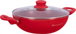WONDERCHEF Kadhai 26 cm diameter with Lid 3 L capacity(Aluminium, Non-stick, Induction Bottom)