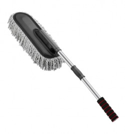 Deejay Microfiber Car Cleaner Washable Duster/Brush with Grip Expandable Handle_Grey Color