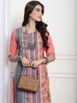1 Stop Fashion Women Printed Straight Kurta(Multicolor)