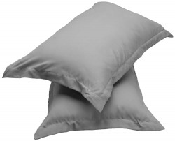 Amazon Brand - Solimo Microfiber Solid Pillow Cover (Set of 2, Grey, 17  X 27 )