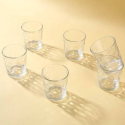 WONDERCHEF (Pack of 6) Modena Cube Glass Whisky Glass(285 ml, Glass, Clear)