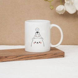 Clay Craft CC MM1 Swiss REZ37 Microwave Safe Coffee Mug for Gift to Couples Wife Husband Boyfriend Girfriend Brother 350 ml, Cute Bear