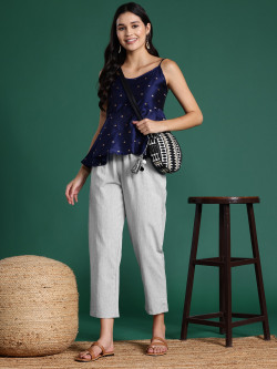Sangria Women Striped Cotton Lounge Pants
