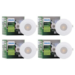 Philips Astra Spot 2-watt LED Spotlight || LED Spotlight for Display || Cutout:35mm || Cool Day Light,Pack of 4
