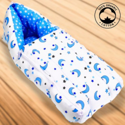 Little Olive Cotton Baby Bed Sized Bedding Set(Blue)