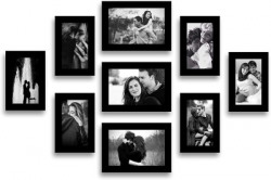 Stuthi Arts Wood Wall Photo Frame(Black, 9 Photo(s), 5x7, 4x6)