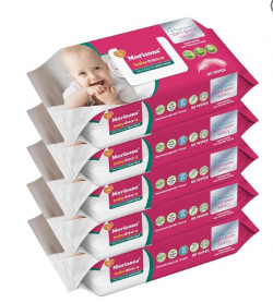 Morisons Baby Dreams Premium Soft Cleansing Baby Wipes enriched with Aloe Vera and Vitamin E - Pack of 5