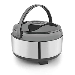 BigPlayer Casserole Serving Bowl Container with Coaster, Insulated Stainless Steel with Insulated Steel Lid| Belly Shape Hot Pot, Food Grade, Bpa Free Serverware - 1500 ml