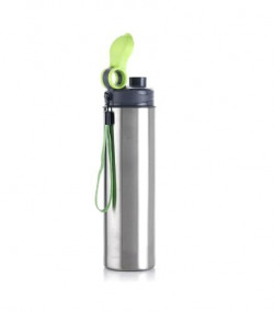 Vency Set Of 1 Steel Water Bottle 1000 with Leak-Proof Black Lid - Water, Smoothie, Juicer and Beverage Glasses - 900ml (Set Of 1)