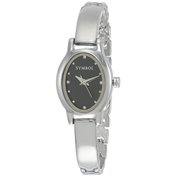 Amazon Brand - Symbol Women Stainless Steel Spring-Summer'21 Analog Black Dial Watch-Az-Syw-Ss21A-04D, Band Color-Silver