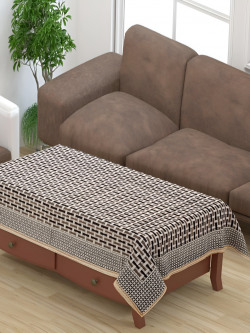 BIGGER FISH Brown & Beige Textured Rectangle Table Cover
