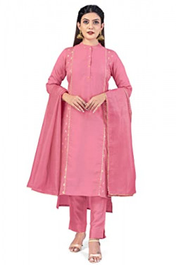 Fashion Dream Women Silk Salwar Suit(WSET0002-B-PNK_XS_Pink_XS)