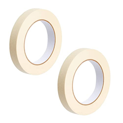 AIPL Masking Tape - 20 Meter Length 12MM / 0.5  - 2 Rolls Per Pack - Easy Tear Tape, Best for Carpenter, Labelling, Painting and leaves no residue after a peel.