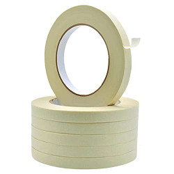 AIPL Masking Tape - 20 Meter Length 12MM / 0.5  - 12 Rolls Per Pack - Easy Tear Tape, Best for Carpenter, Labelling, Painting and leaves no residue after a peel.