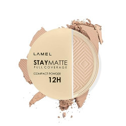 Lamel-Stay Matte Compact Powder 402-Cold Ivory | Suitable for dry and dehydrated | Oily and combination skin | extremely light formula | 12 hour Longstay| cruelty free | 12gm