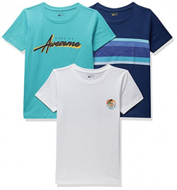 Amazon Brand - Symbol Boy's Regular T-Shirt (SS21SMBYTEEPO3-109_Multi 1 9-10 Years)