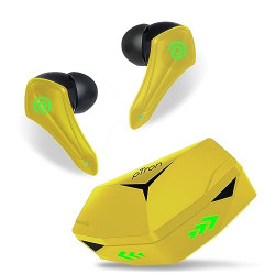 pTron Newly Launched Bassbuds B91 Plus TWS Earbuds with 38ms Gaming Low Latency, AI-ENC Stereo Calls, 45Hrs Playtime, Dual HD Mic, In-Ear Bluetooth 5.3 Headphones, Fast Type-C Charging & IPX5 (Yellow)
