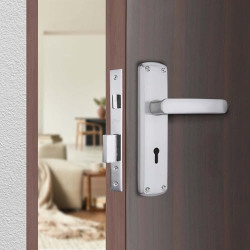 Godrej Mortise Door Lock Handle Set | 175mm ELC 05 | 6-Lever Locking Mechanism | Suitable for Left & Right Handed Doors (Satin Steel Finish)
