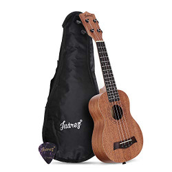 Juarez JRZ23UK/NA 23  Concert Size Ukulele Kit, AQUILA Strings, Sapele Body, Rosewood Fingerboard, Matte Finish, with Bag and Picks, Natural Brown (21 INCH, Mahogany)