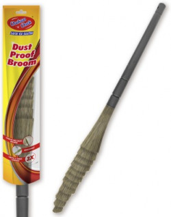 Chakaachak No Dust Broom XL for Floor & Home Cleaning, Made of Washable Fibers Fiber, Plastic Wet and Dry Broom(Grey)