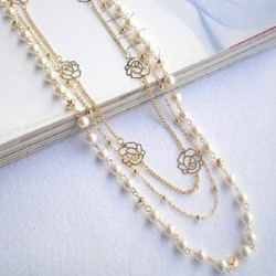 Jewels Galaxy Princess Necklace Gold-plated Plated Alloy Layered
