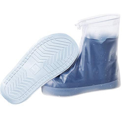 ARUNNERS Rain Shoe Covers for Women Waterproof (White, L)