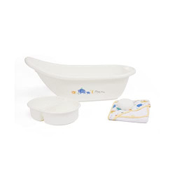 Mothercare Sleepy Safari Designed Bath Set for Babies, Cream