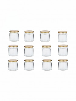 1ST TIME Transparent 12 Pieces Glass Dishwasher Safe Container 100 ml