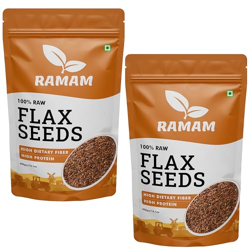 Ramam Flax Seeds | Natural Raw Flax seeds for Eating |High Dietary Fiber |Rich in Magnesium |Helps in Manage Blood sugar levels & Heart Health | Helps in Hair Growth| Alsi Seeds 400gm (Pack of 2)