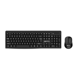 Amazon Basics Wireless Keyboard and Mouse Set | 1000 DPI Mouse | 12 Function Keys | Compatible with Mac and Windows | Silent Keys | Auto Stand-by | Spill-Resistant (Black)