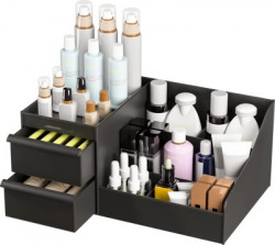 UPSILON 9 Compartments PLASTIC MAKEUP ORGANIZER, MULTI PURPOSE USE ORGANIZER(Black)