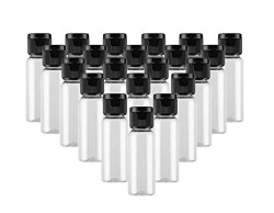 Hunky Dory 10pcs 30ml Empty Clear Plastic Bottles Refillable Travel Size Cosmetic Containers Small Leak Proof Squeeze Bottles with Black Flip Cap for Toiletries,Shampoo. (Pack of 10)