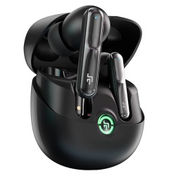 CrossBeats Sonic 3 TWS Ear Buds 30dB Hybrid ANC Bluetooth Earphones 40ms Low Latency Gaming Buds with Quad Mics 60hr Playtime13mm Graphene Drivers IPX5 Rating Type-c Fast Charge Hall Switch (Black)