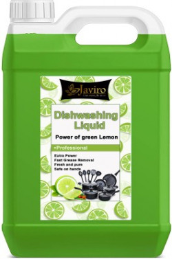 javiro Dishwash Liquid with Green Lemon for oil & washes off Kitchen Utensil Cleaner Dish Cleaning Gel(Green Lemon, 5 L)