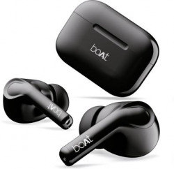 boAt Airdopes 161/163 with ASAP Charge & 40 HRS Playback Bluetooth Headset(Pebble Black, True Wireless)