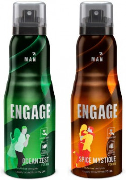 Engage Deo Combo 1 Ocean Zest 150ml & 1 Spice Mystique 150ml Deodorant Spray  -  For Men(300 ml, Pack of 2)