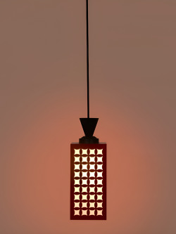 1ST TIME Red Textured Wooden Ceiling Lamp