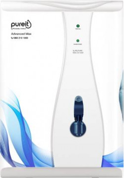 Pureit by HUL Advanced Max 6 L Mineral RO + UV + MF + MP Water Purifier Suitable for all - Borewell, Tanker, Municipality Water(White, Blue)