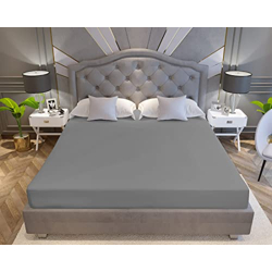 La Verne Water Proof Terry Cotton Mattress Protector 60 X78  (Queen, Grey)