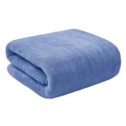 MAXOSHINE Microfiber Towels for Bath Large Size-Super Soft Coral Fleece Bathing Towel with Hook Quick Dry Super Absorbent-Bath Towel for Men and Women-70x140 cm (Dark Blue, Pack of 1)