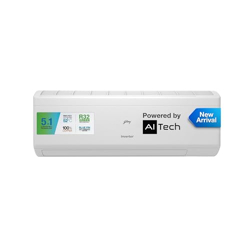 Godrej 1.5 Ton 5 Star, 5 Years Comprehensive Warranty, 5-In-1 Convertible Cooling, Inverter Split AC (Copper, Heavy Duty Cooling at 52C, 2024 Model, AC 1.5T EI 18IINV5R32 WYS, White)