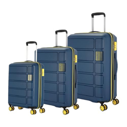 Kamiliant by American Tourister Harrier Zing 3 Pc Set 56 Cms,68 Cms&78 Cms- Small,Medium&Large Polypropylene(Pp) Hardside 8 Wheels Spinner Luggage Set/Trolley Bag Set(Navy),52 cms,32 cms