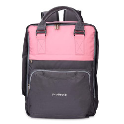 Protecta Pretty Functional 15.6 Inch 22 L Laptop Backpack/Tote | Office, College Travel Bag - Grey & Pink