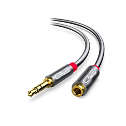 2 PACK-3.5mm Aux Headphone Extension Cable 1.5 Feet (0.5 Meters) Male to Female Stereo Audio Exte...