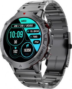 Fire-Boltt Grenade 1.39'' HD Display, BT Calling, 350 mAh Battery & 123 Sports Modes Smartwatch(Black Steel Strap, 22 cm)