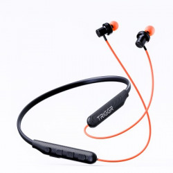 TRIGGR Bassplugs 100 Neckband, Dedicated Switch, 40H Battery, Dual Pairing, Fast Charge Bluetooth Headset(Orange, In the Ear)