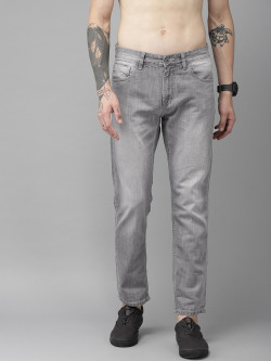 Roadster Men Grey Slim Fit Mid-Rise Clean Look Stretchable Jeans